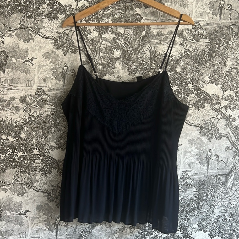 Flowy Lace Plisse Cami Top